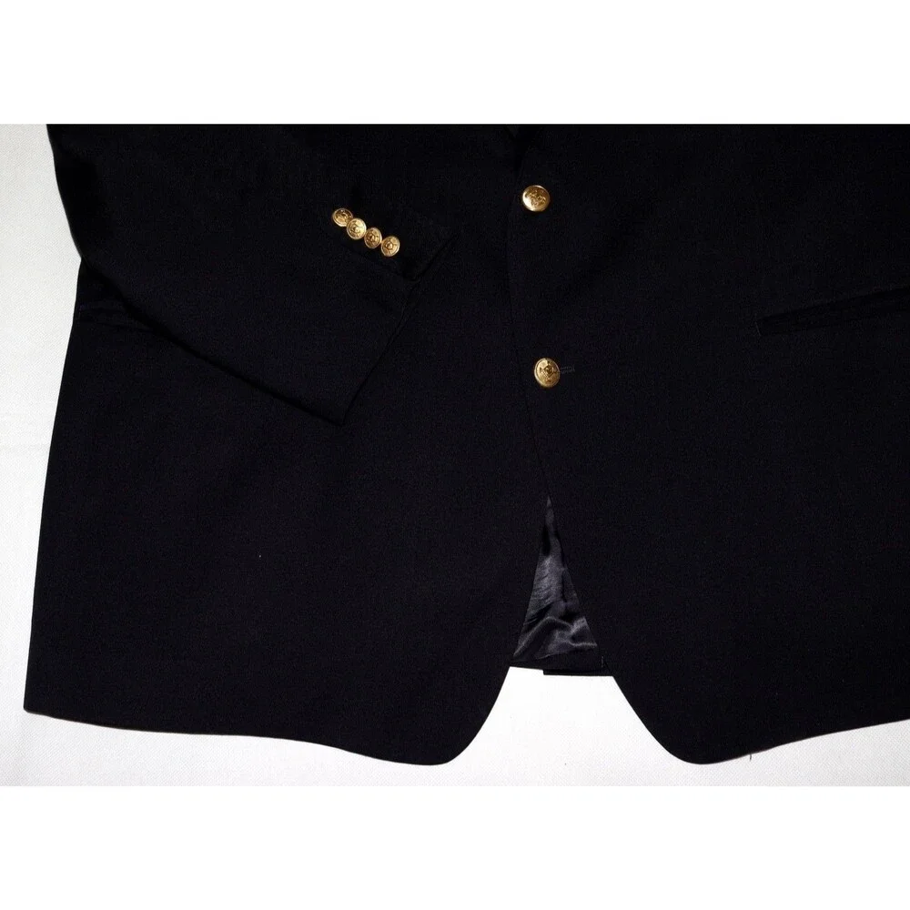 Ralph Ralph Lauren Blazer Mens 48R Black Wool Two Button Sport Coat Notch Lapel
